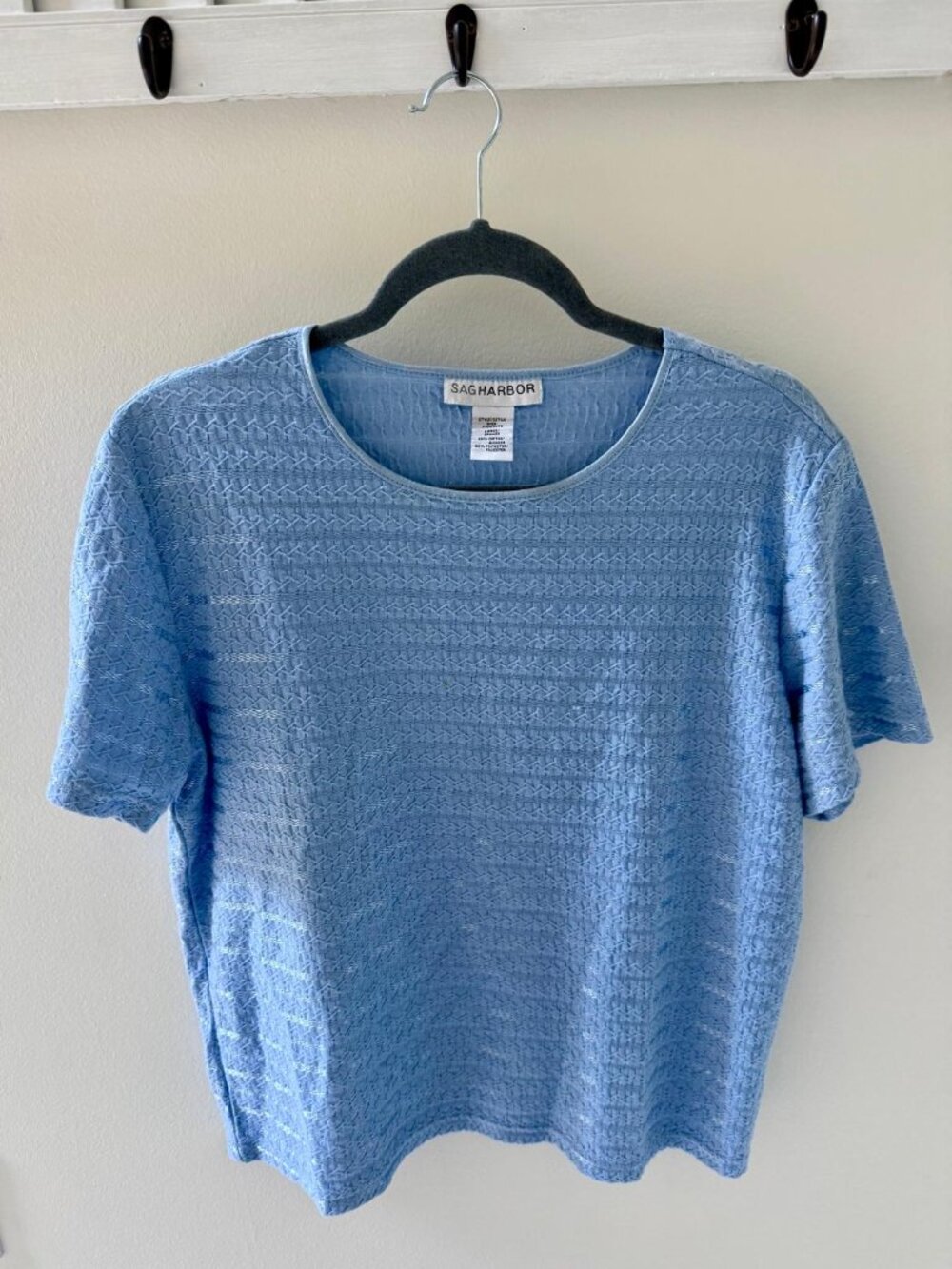 Vintage Sag Harbor Baby Blue 60% Cotton Size L Top